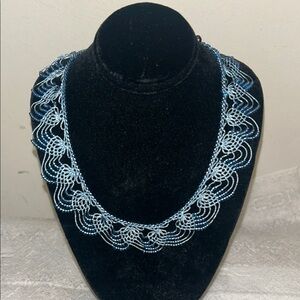 Intricate Blue Beaded Necklace